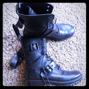 Black kendall and kylie combat boots